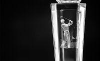 Crystal Golf Trophy With Golf Ball - 235mm