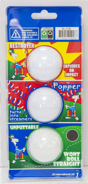 Longridge Prank Golfer’s Joke Balls - 3Pk