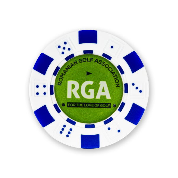 Custom Logo - Standard Poker Chip - White/Blue