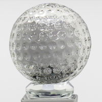 Crystal Golf Trophy With Golf Ball - 235mm