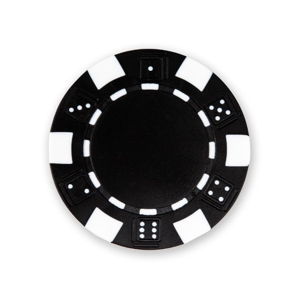 Custom Logo - Standard Poker Chip - Black/White